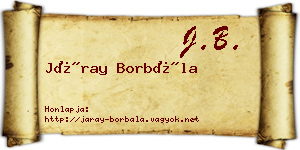 Járay Borbála névjegykártya